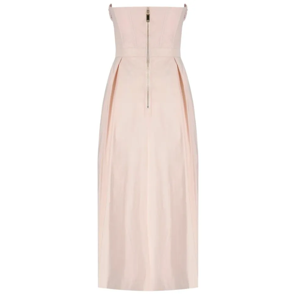 Robe Midi Rose Brodée de Roses