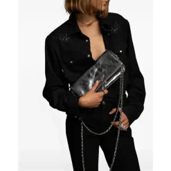 Rock Metallic Leather Clutch