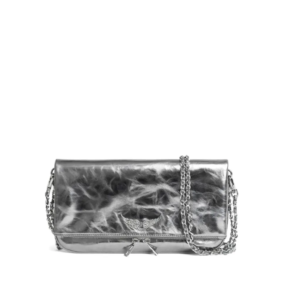 Rock Metallic Leather Clutch