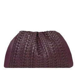 Sac à bandoulière en cuir tressé Bordeaux