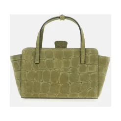 Sac bandoulière en daim effet croco