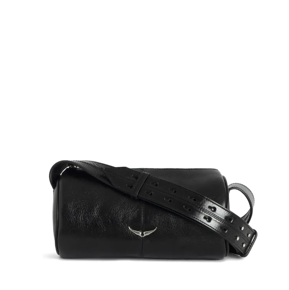 Sac Bandoulière Noir avec Logo Plaque