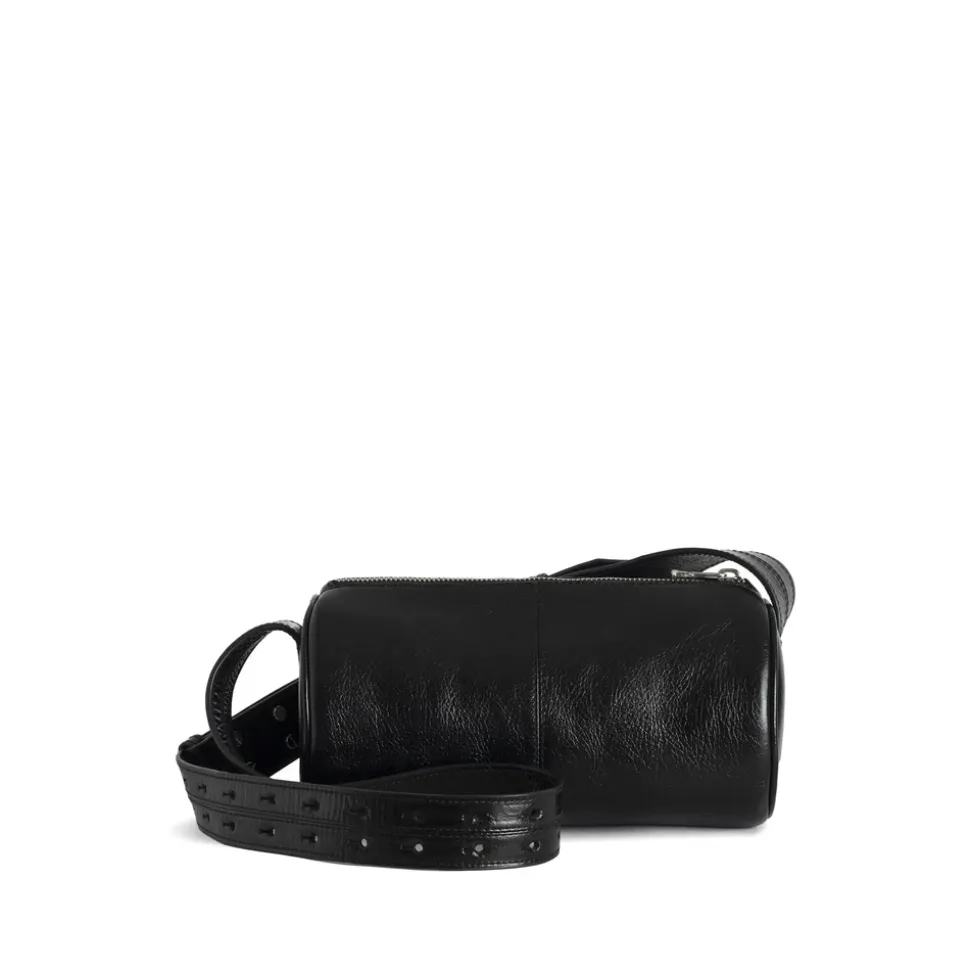 Sac Bandoulière Noir avec Logo Plaque