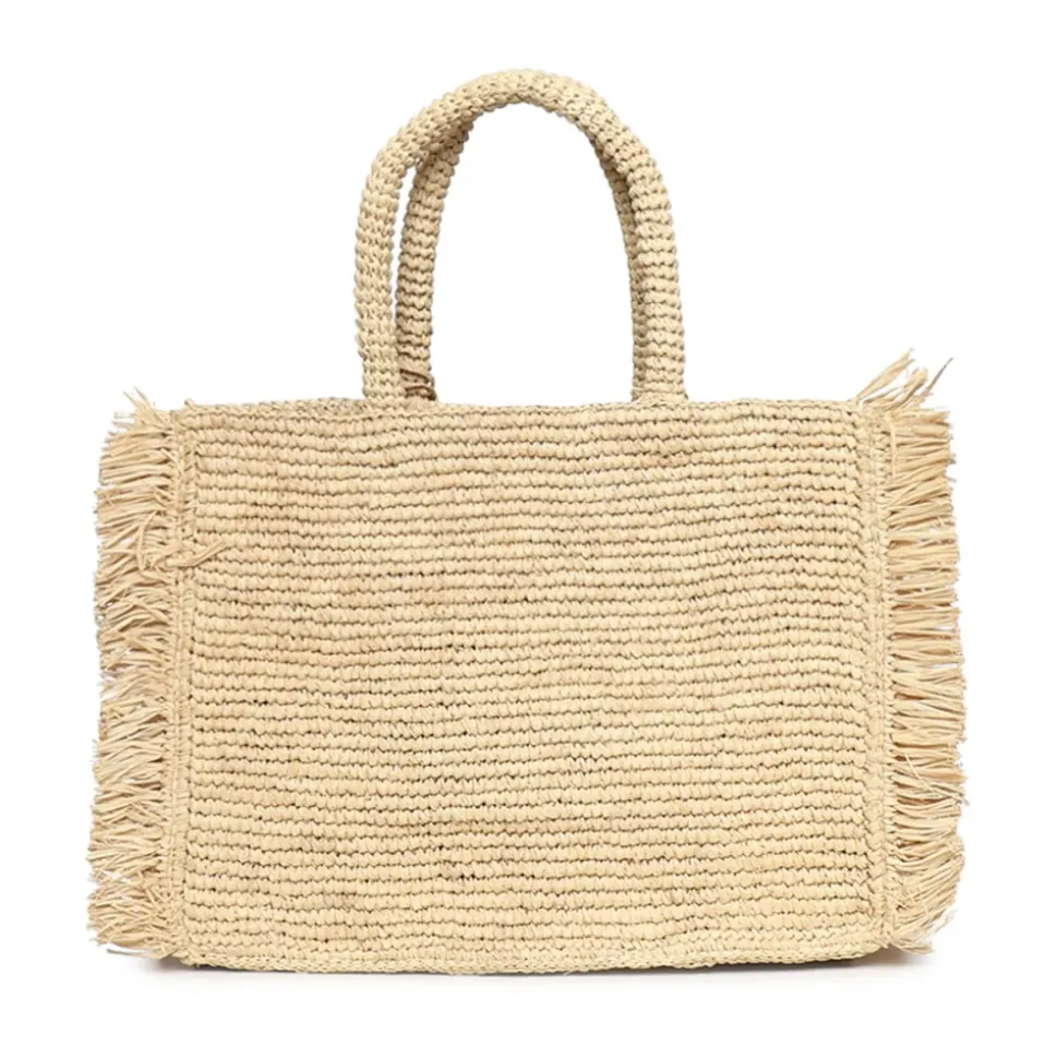 Sac Cabas Colette en Raffia avec Franges Latérales