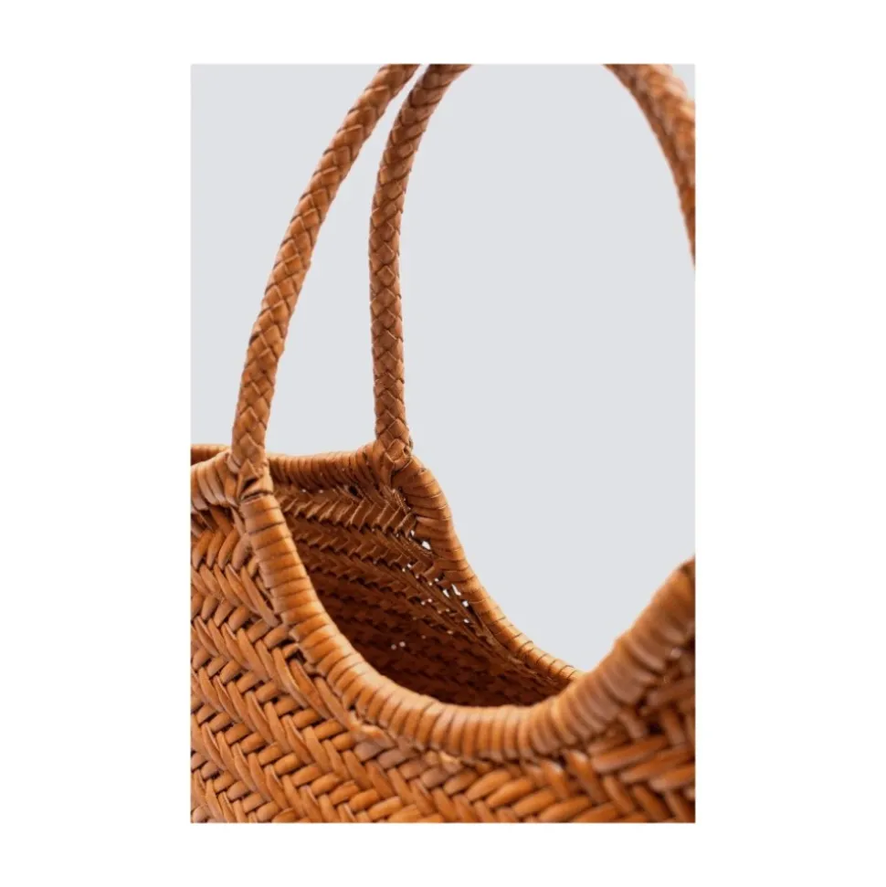 Sac cabas en cuir tissé à la main