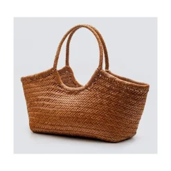 Sac cabas en cuir tissé à la main
