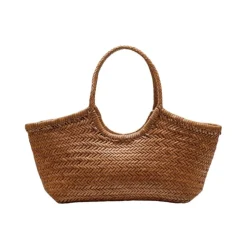 Sac cabas en cuir tissé à la main