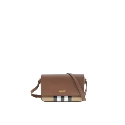Sac Compact House Check Marron
