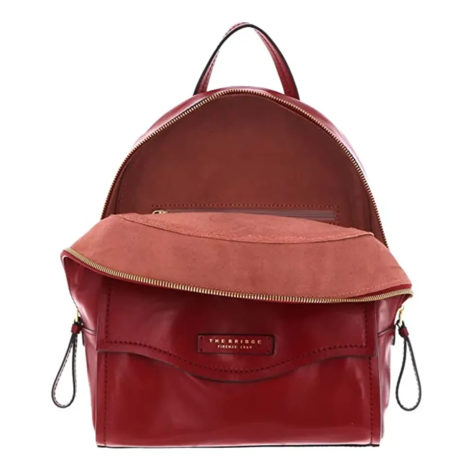 Sac à dos en cuir rouge pour femme
