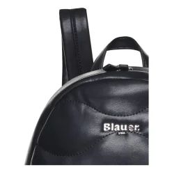 Sac à Dos Noir Matelassé Vague en Similicuir