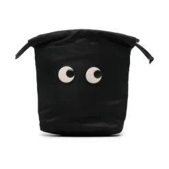 Sac en Nylon Noir avec Patch Yeux et Cordon