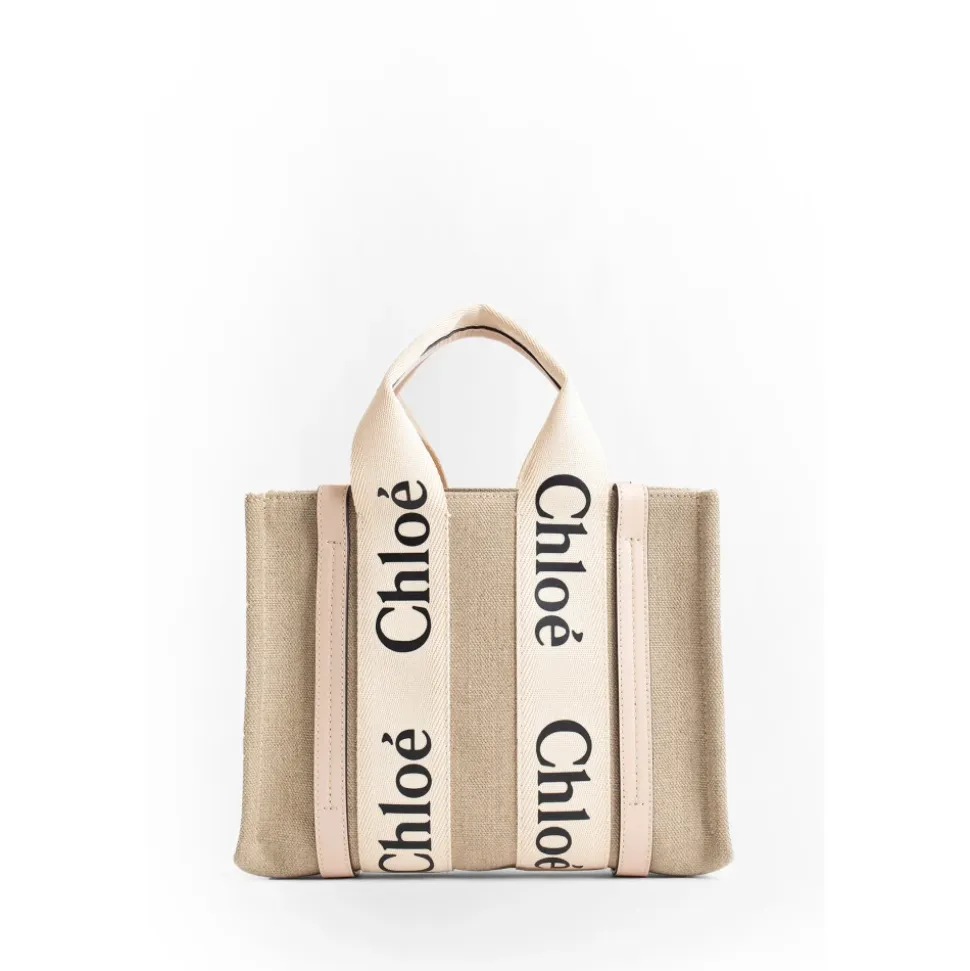 Sac Fourre-Tout Beige Woody avec Rubans