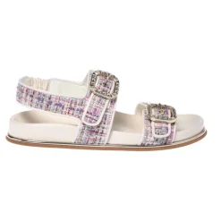 Sandale en tweed multicolore