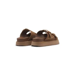 Sandales Beige à Plateforme avec Double Boucle