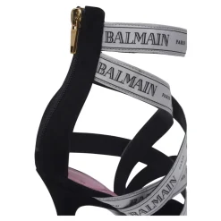 Sandales Couture en cuir suédé à motif Ruban