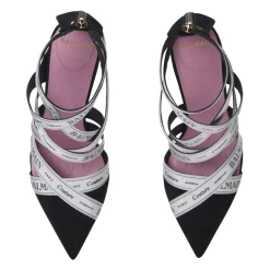 Sandales Couture en cuir suédé à motif Ruban