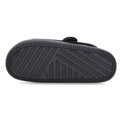 Sandales plates en caoutchouc noir, design ergonomique