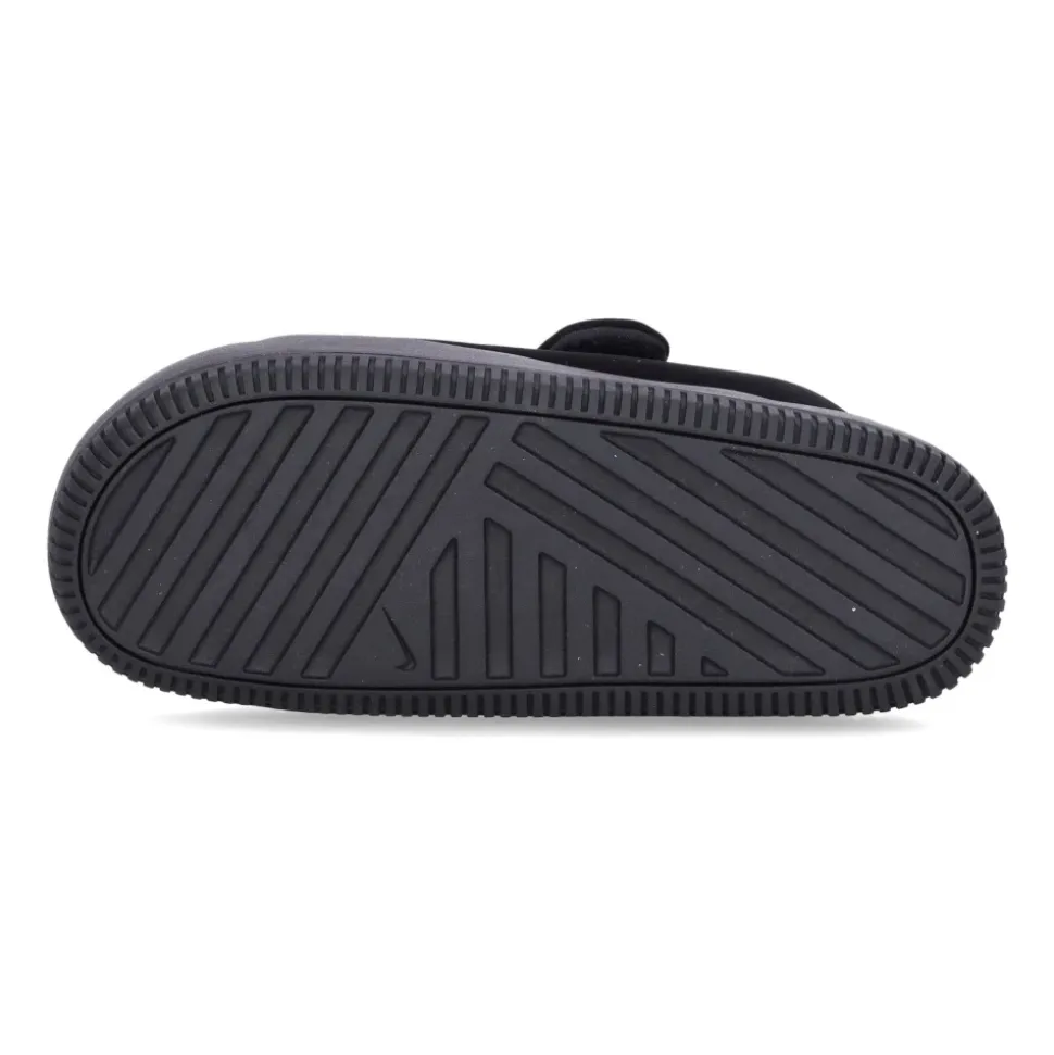 Sandales plates en caoutchouc noir, design ergonomique