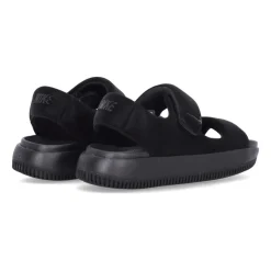Sandales plates en caoutchouc noir, design ergonomique