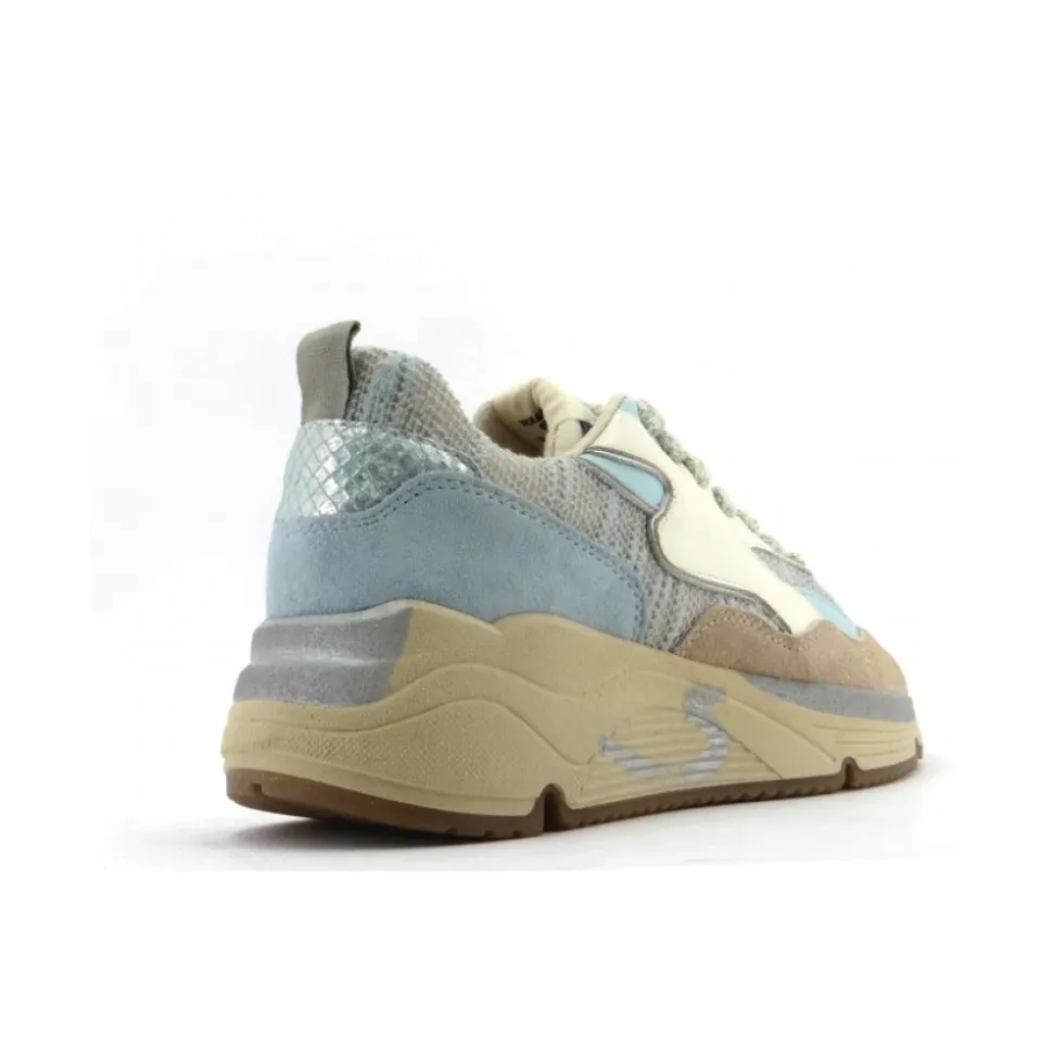 Sneaker in camoscio pelle e tessuto