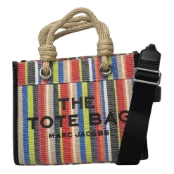 Stripe Mesh Small Tote Bag