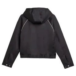 Sweat à capuche en satin noir