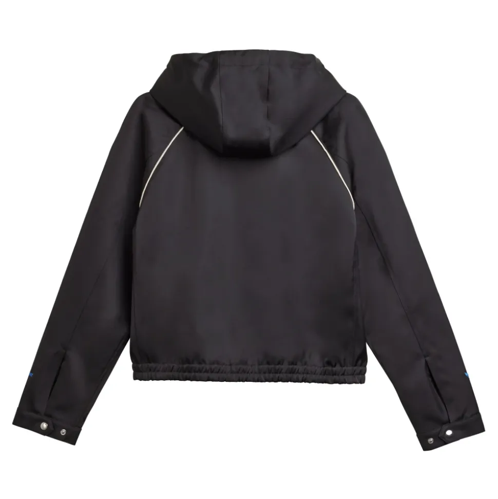 Sweat à capuche en satin noir