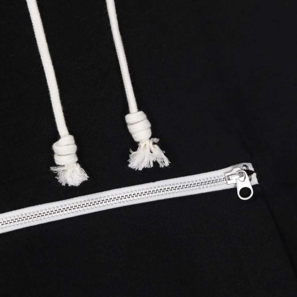 Sweat à capuche léger noir avec cordon de serrage