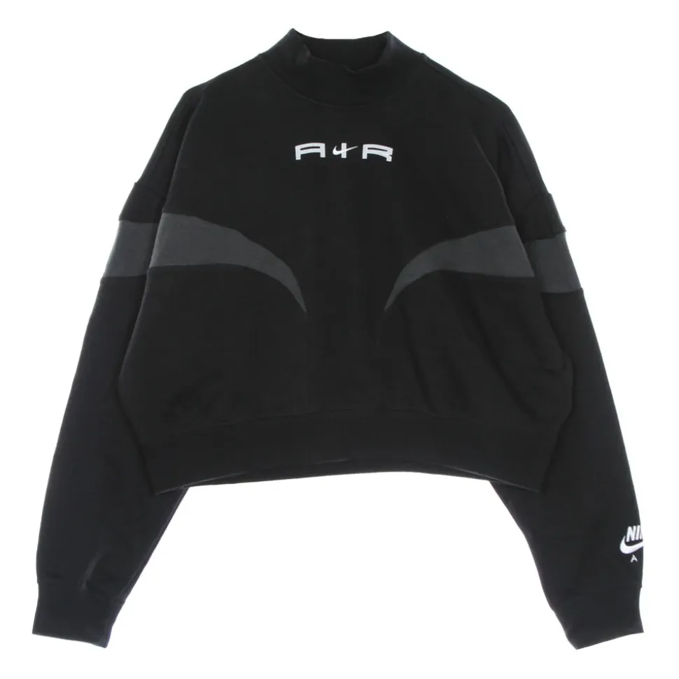 Sweat à Col Haut Court Noir/Gris/Blanc