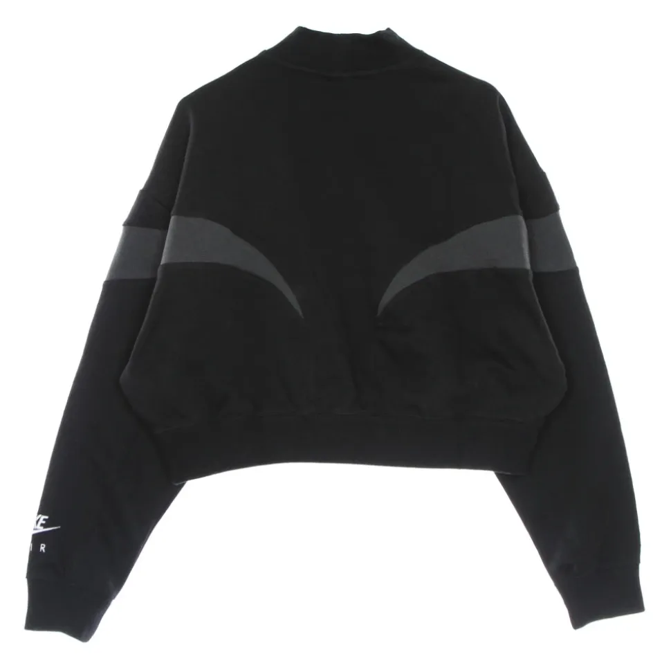 Sweat à Col Haut Court Noir/Gris/Blanc