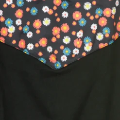 Sweat-shirt court à col rond et motif floral