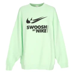 Sweatshirt Crewneck Vert/Noir avec Logo Swoosh