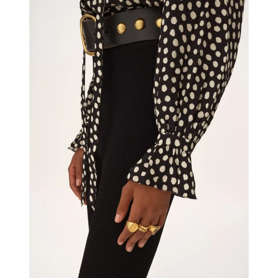 Tie-front Ruffled Blouse