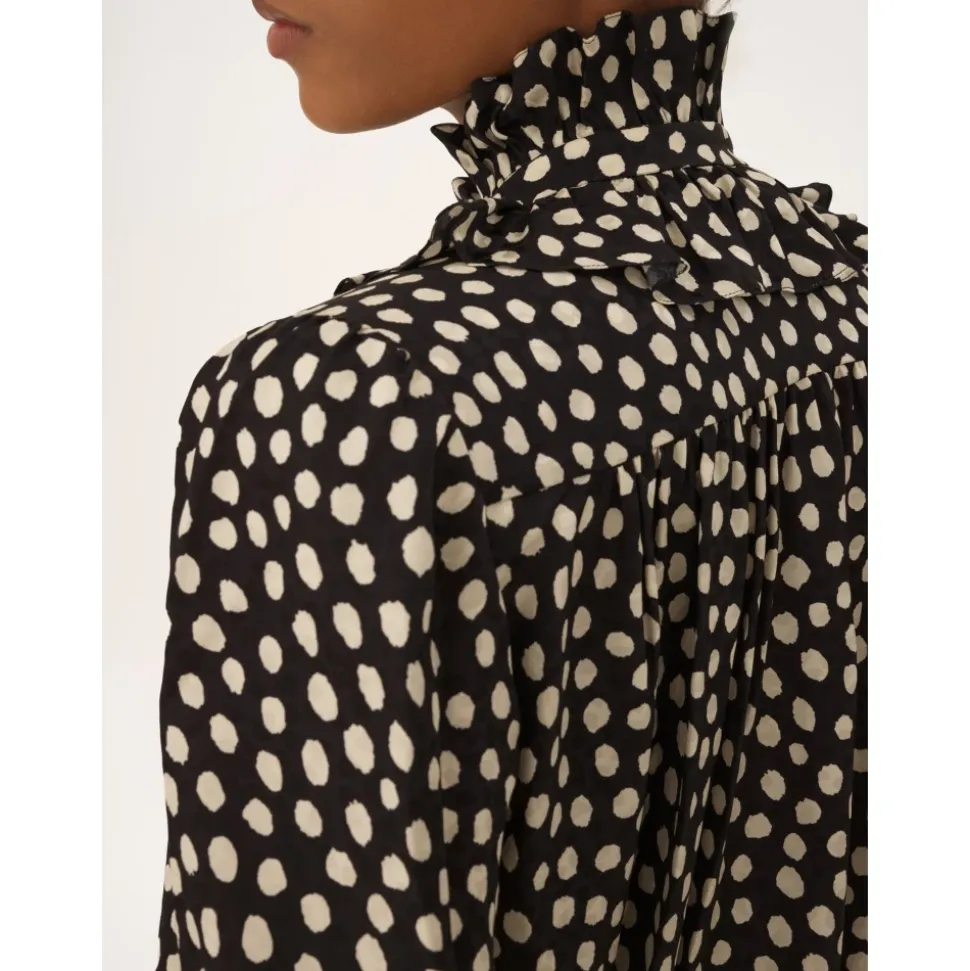 Tie-front Ruffled Blouse