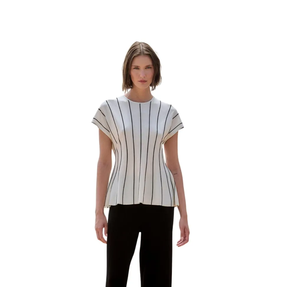 Top Peplum Rayas