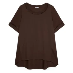T-shirt bicolore en mélange de lin