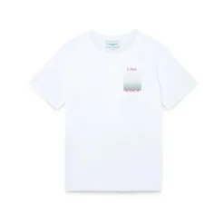 T-shirt imprimé carré dégradé blanc