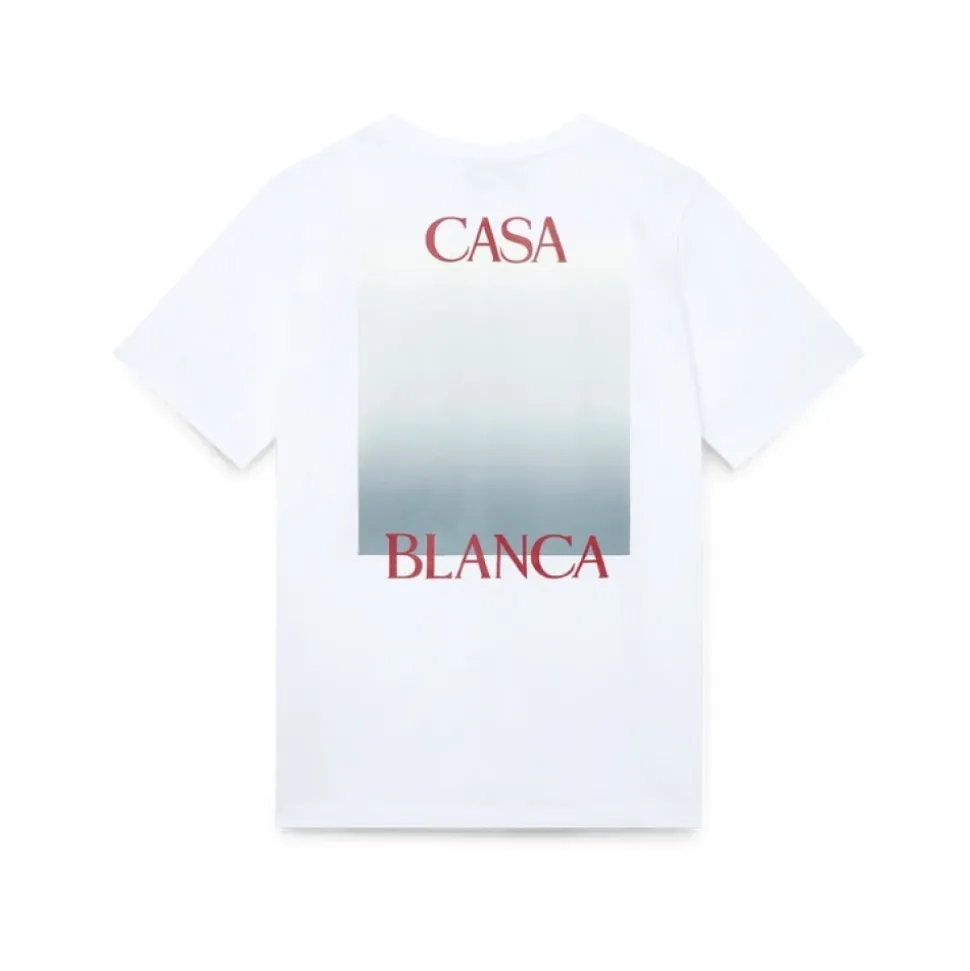 T-shirt imprimé carré dégradé blanc