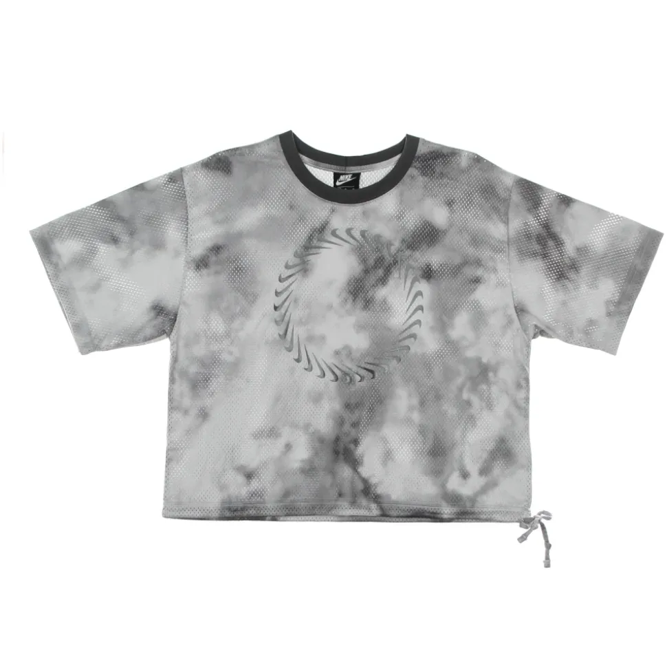 T-shirt à manches courtes en mesh, col rond