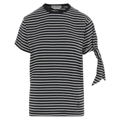 T-shirt à Manches Nouées à Rayures