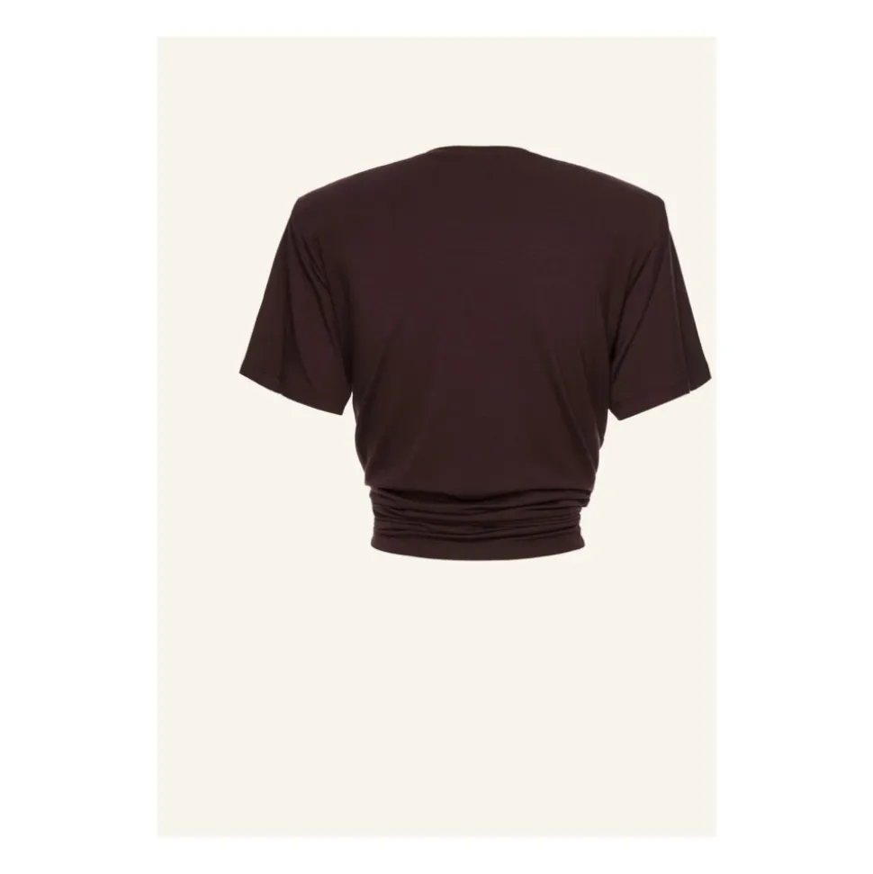 T-shirt marron avec élasthanne