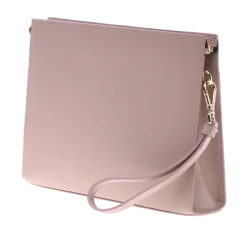 Unisex nude saffiano clutch bag