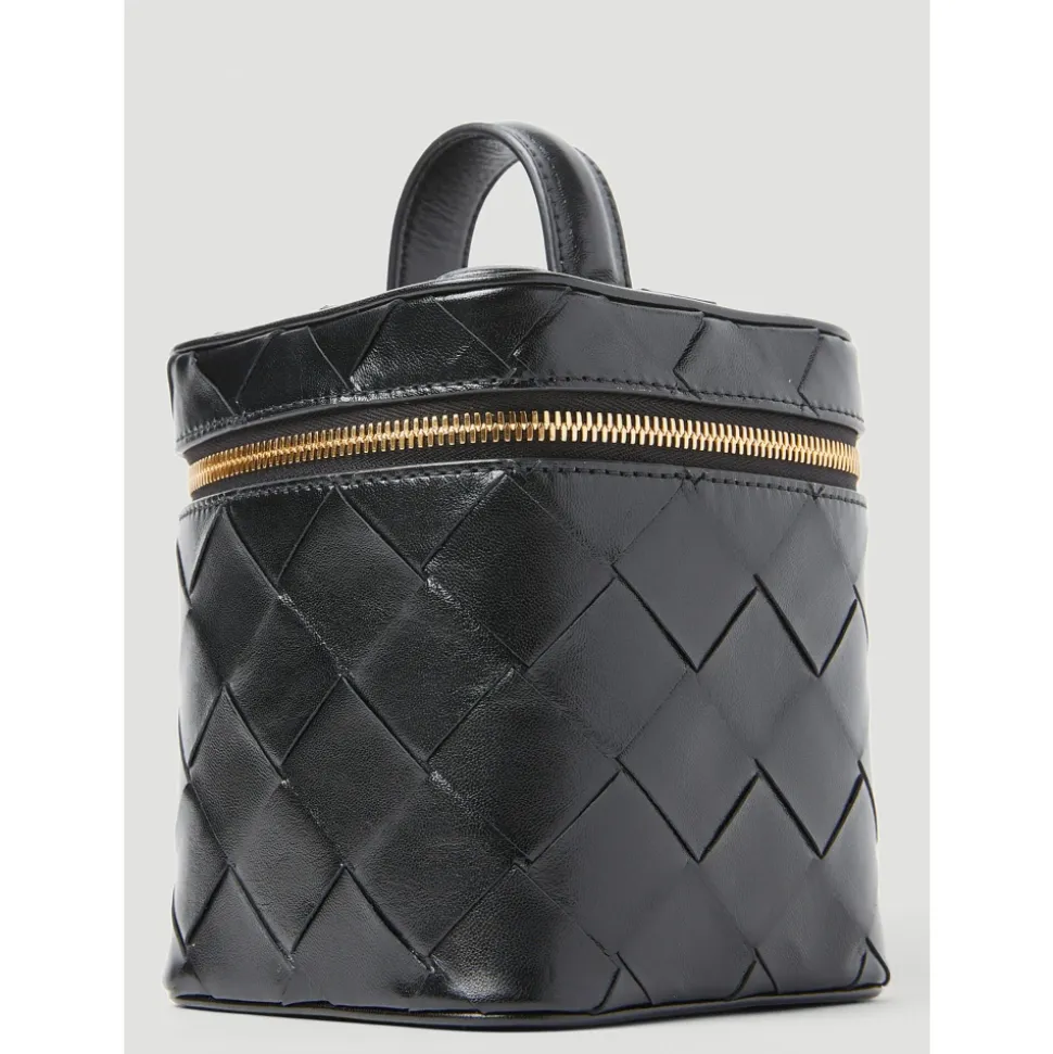 Vanity Case en cuir avec tressage Intrecciato