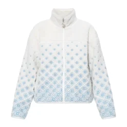 Veste cropped en molleton brodé à monogramme dégradé