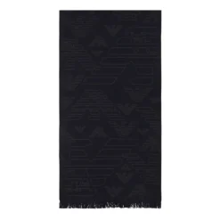 Wool Scarf with All-over Jacquard Eagle
